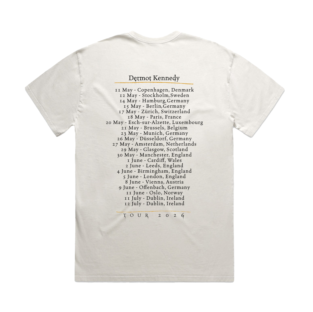 Dermot Kennedy - Bone Leaf Tour T-Shirt